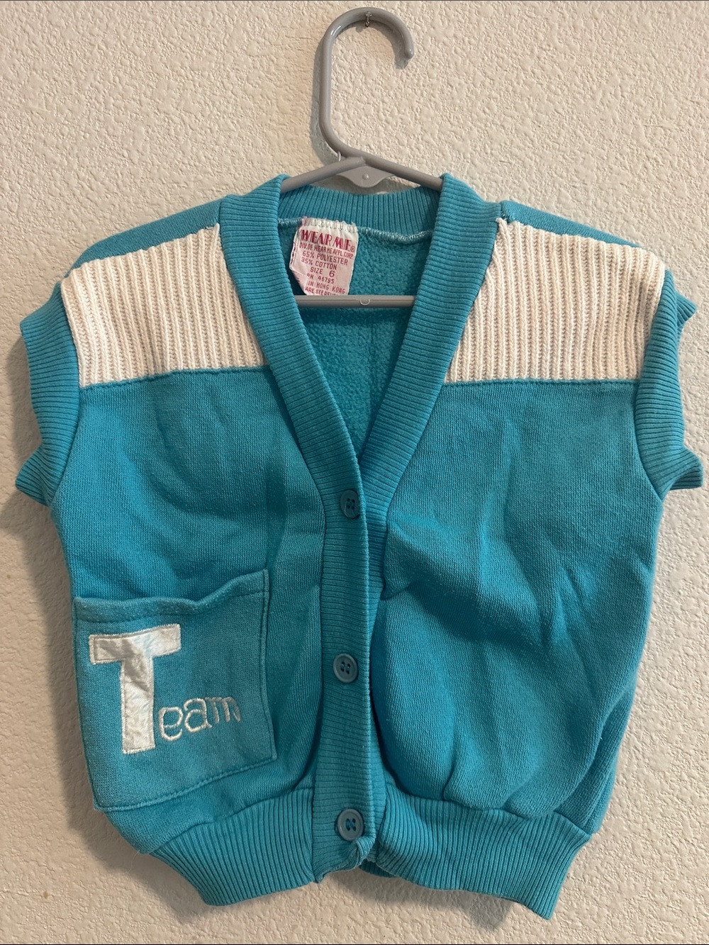 Vintage 90s Wear Me Apparel Teal Short-Sleeve Button Cardigan - Team Accent